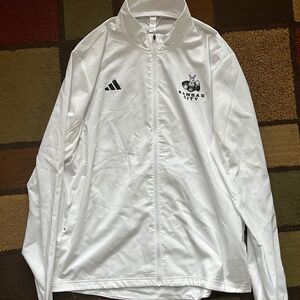 Adidas White Men's 1/4 Zip Jacket Active Size Large - Kansas City Basketball
